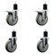 Service Caster 5'' Gray Poly Swivel 1-3/4'' Expanding Stem Caster Set 2 Total Lock Brakes, 4PK SCC-EXTTL20S514-PPUB-2-S-2-134 - alternate 1